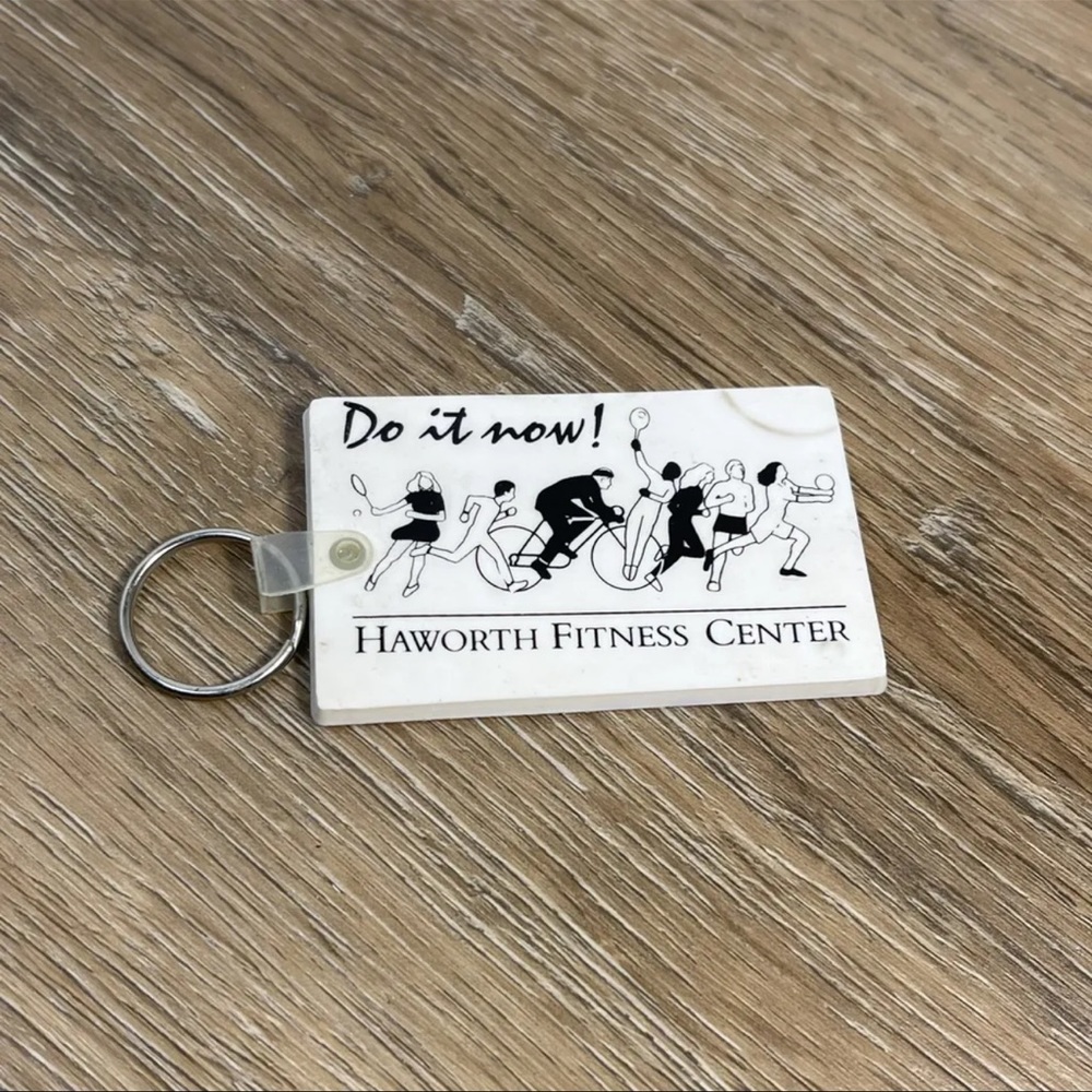 Vintage Haworth Fitness Center Keychain Key ring Advertisement